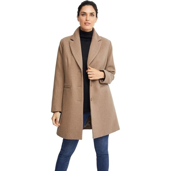 NWT Ellos Women's Plus Size Classic Wool-Blend Pea Coat Sz 24 - Picture 1 of 9